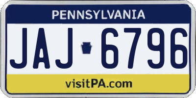 PA license plate JAJ6796