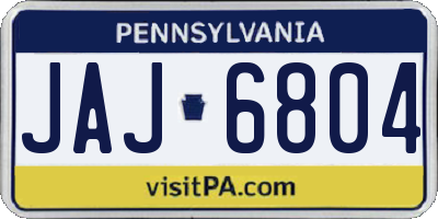 PA license plate JAJ6804