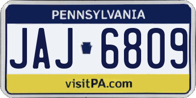 PA license plate JAJ6809