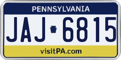 PA license plate JAJ6815
