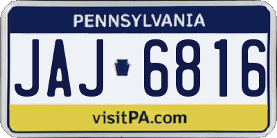 PA license plate JAJ6816