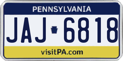 PA license plate JAJ6818