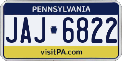 PA license plate JAJ6822