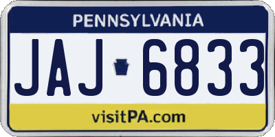 PA license plate JAJ6833
