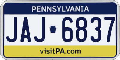 PA license plate JAJ6837