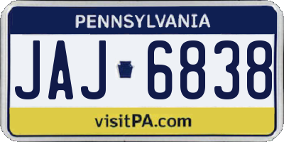 PA license plate JAJ6838