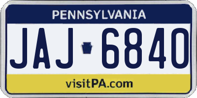 PA license plate JAJ6840