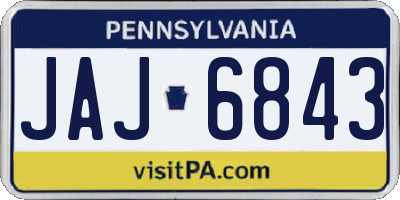PA license plate JAJ6843