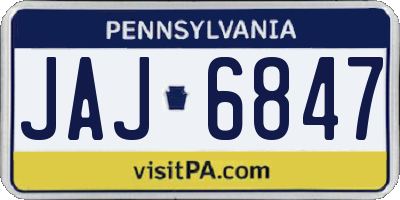 PA license plate JAJ6847