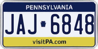 PA license plate JAJ6848