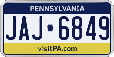 PA license plate JAJ6849