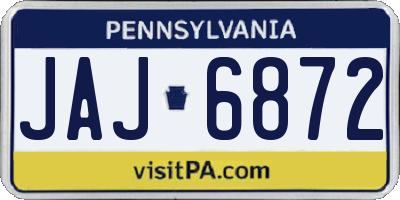 PA license plate JAJ6872