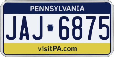 PA license plate JAJ6875