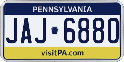 PA license plate JAJ6880