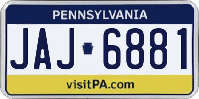 PA license plate JAJ6881