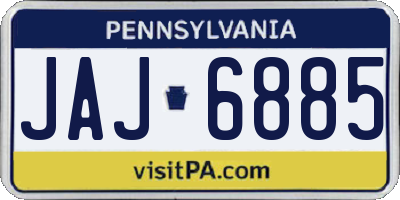 PA license plate JAJ6885
