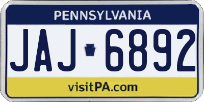 PA license plate JAJ6892