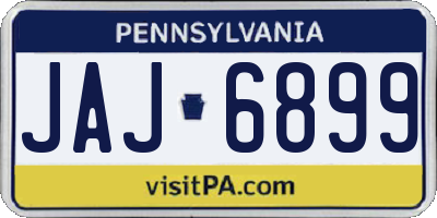 PA license plate JAJ6899