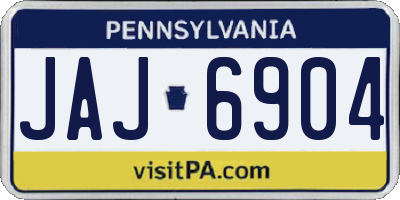 PA license plate JAJ6904