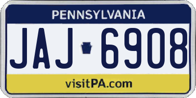 PA license plate JAJ6908