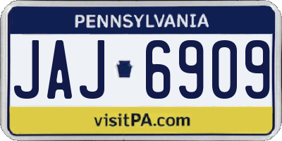 PA license plate JAJ6909