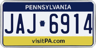 PA license plate JAJ6914