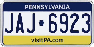 PA license plate JAJ6923