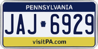 PA license plate JAJ6929