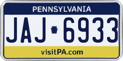 PA license plate JAJ6933