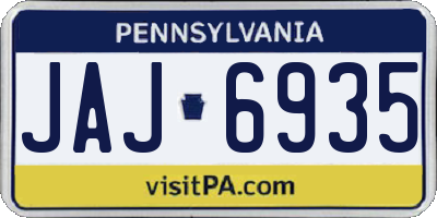 PA license plate JAJ6935