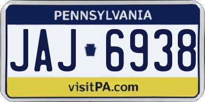 PA license plate JAJ6938