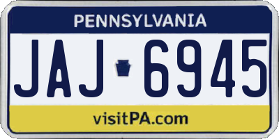 PA license plate JAJ6945