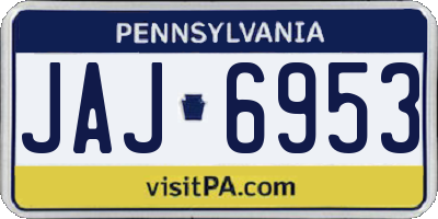 PA license plate JAJ6953