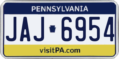 PA license plate JAJ6954