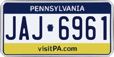 PA license plate JAJ6961