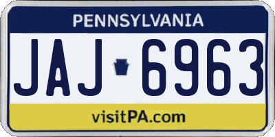 PA license plate JAJ6963