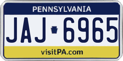 PA license plate JAJ6965