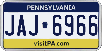 PA license plate JAJ6966