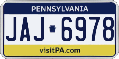 PA license plate JAJ6978