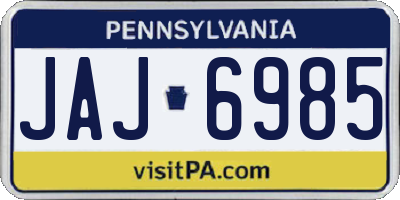 PA license plate JAJ6985