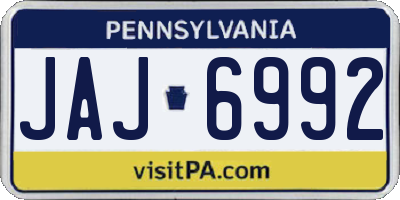 PA license plate JAJ6992