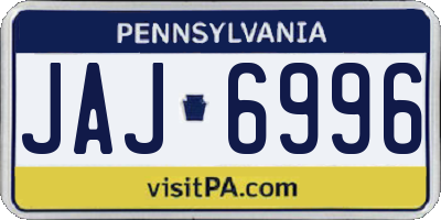 PA license plate JAJ6996