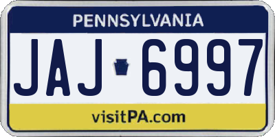 PA license plate JAJ6997