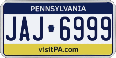 PA license plate JAJ6999