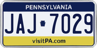 PA license plate JAJ7029