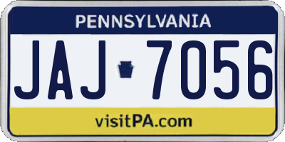 PA license plate JAJ7056