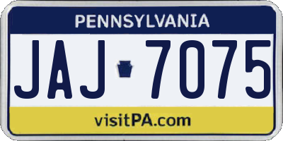 PA license plate JAJ7075