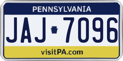 PA license plate JAJ7096