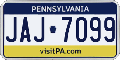 PA license plate JAJ7099