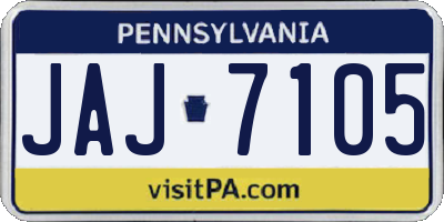 PA license plate JAJ7105